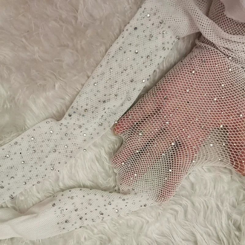 bas resille paillette blanc 10